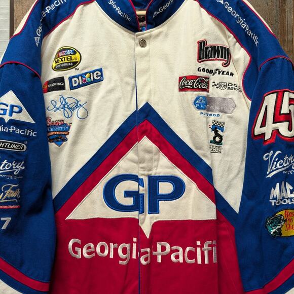 90s / Y2K Kyle Petty Georiga Pacific NASCAR JH Jacket - Picture 3 of 6